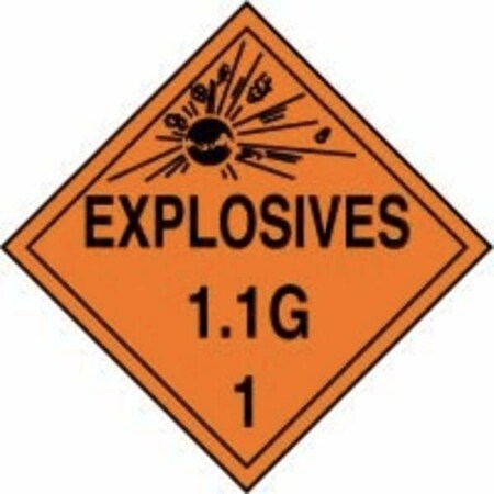 Accuform DOT PLACARD HAZARD CLASS 1  MPL17MG100 MPL17MG100